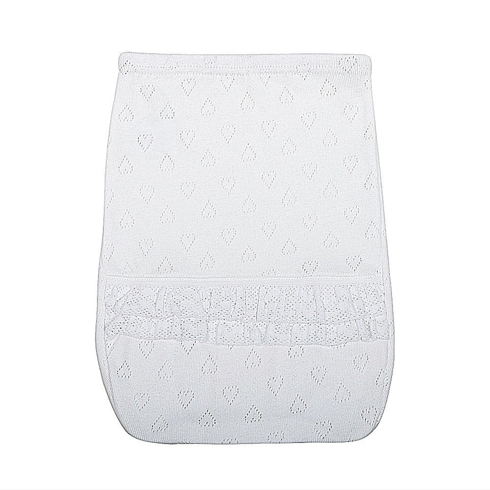 2302 CUBREPAÑAL ALGODÓN CORAZONES CON PUNTILLA BEBÉ - Image 3